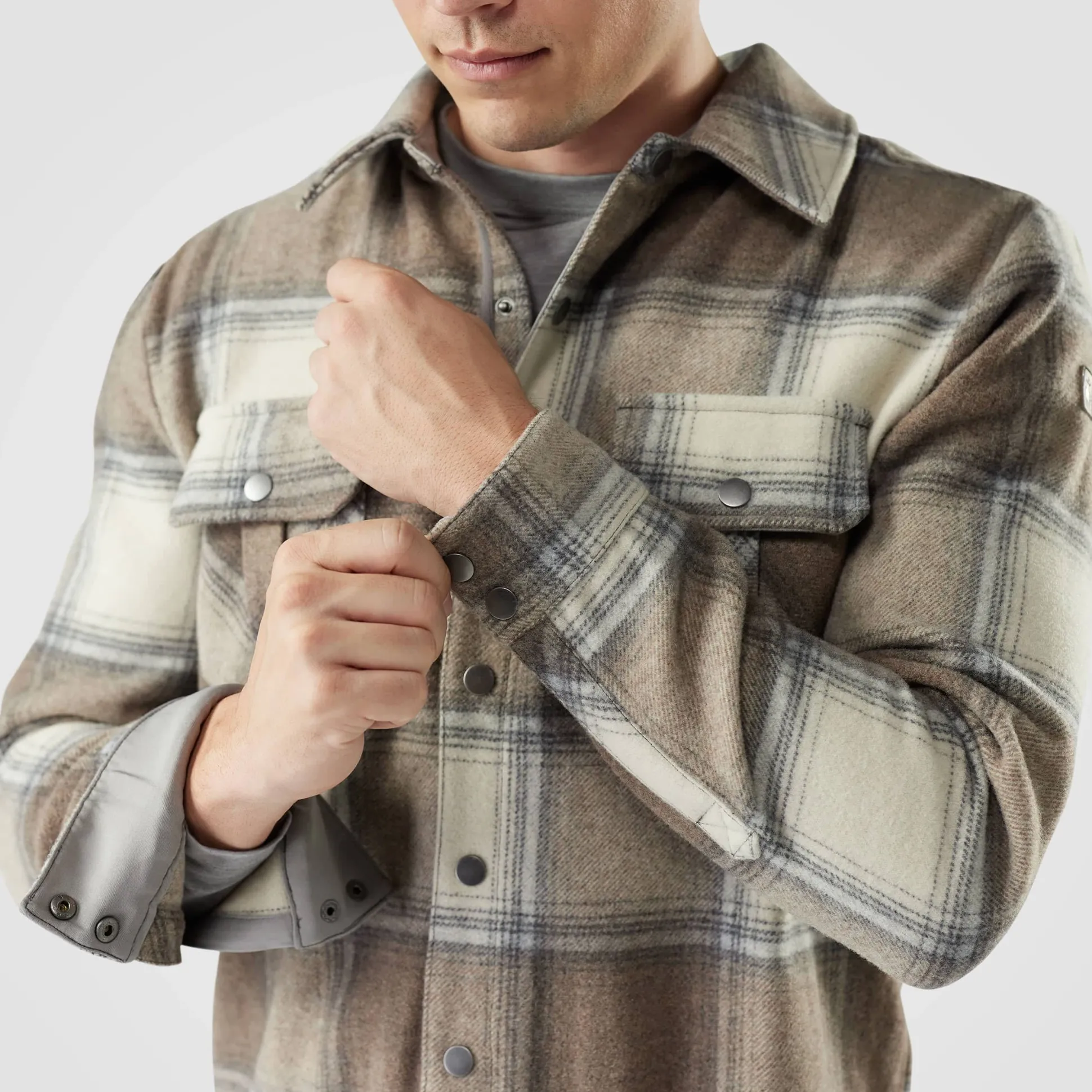 Anchor Line Shirt Jacke - Almond Plaid