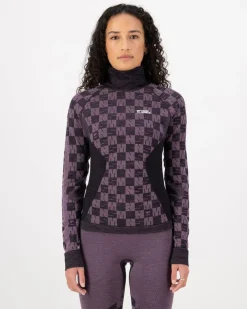 Ascender Seammock Neck LS W Mauve/Black