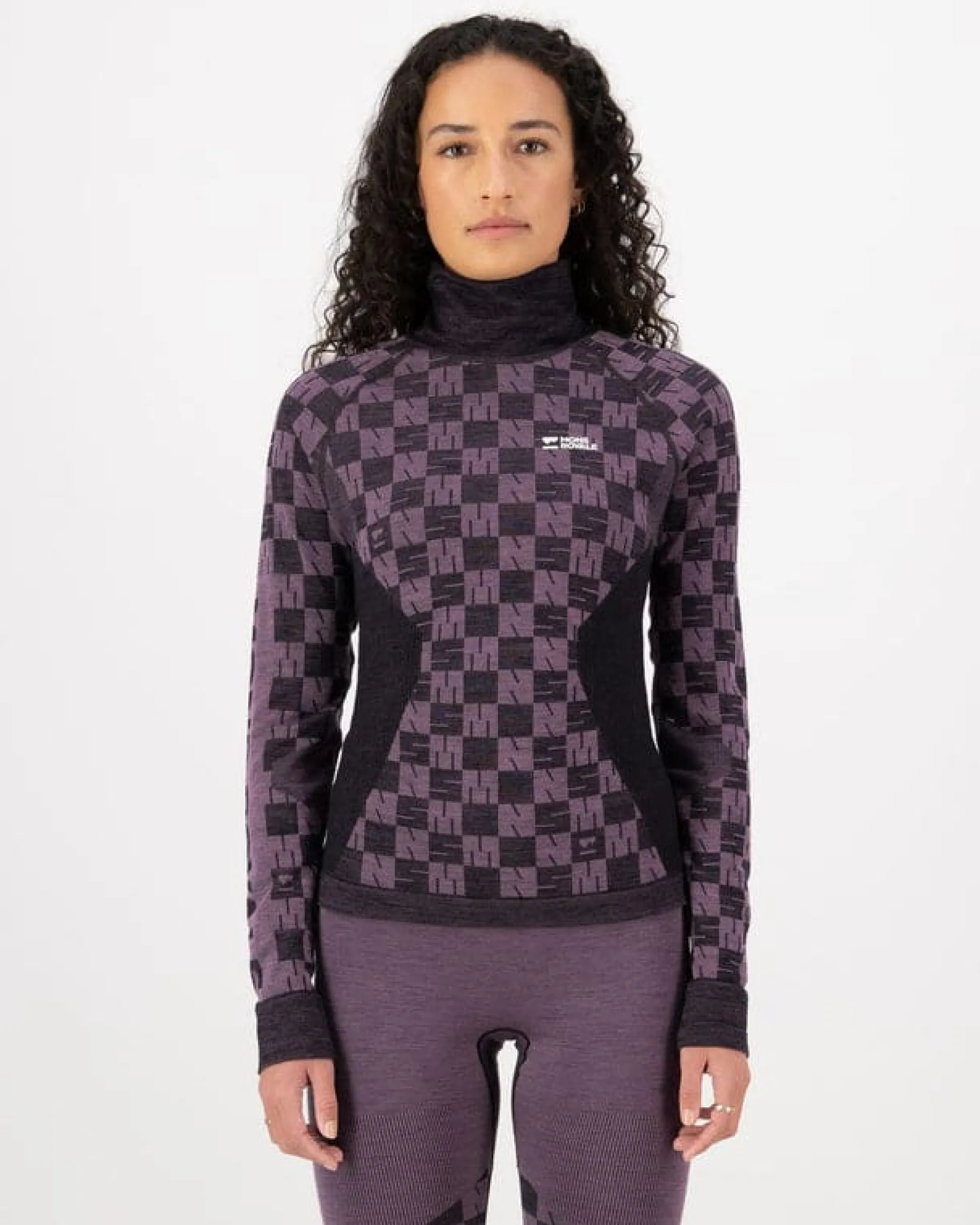 Ascender Seammock Neck LS W Mauve/Black