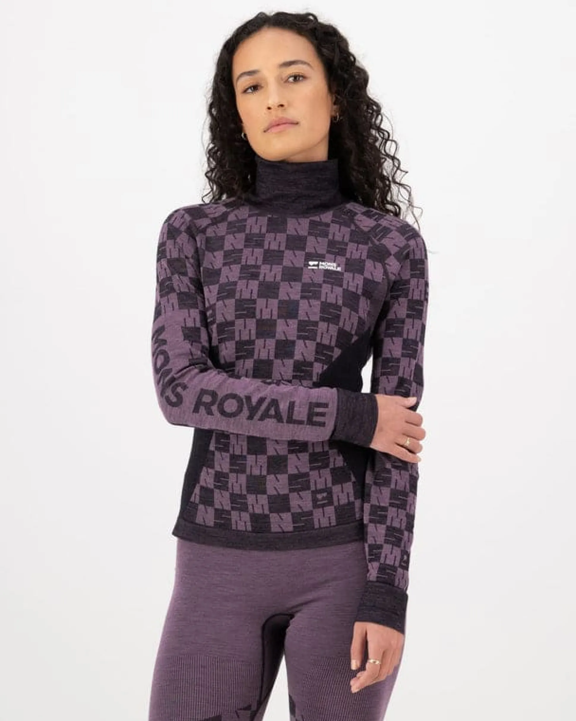 Ascender Seammock Neck LS W Mauve/Black