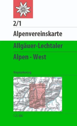 AV-Karte 2/1 - Allgäuer-Lechtaler Alpen West