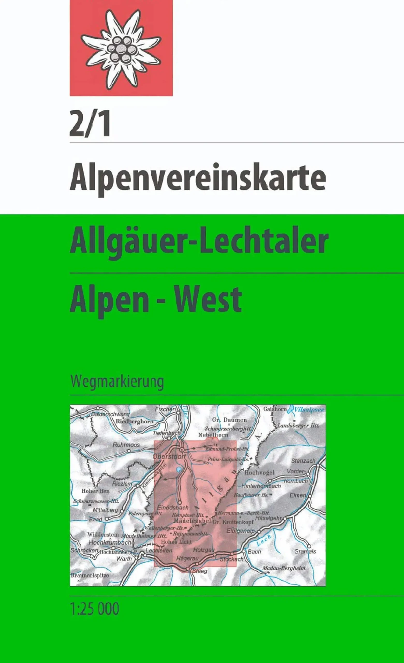 AV-Karte 2/1 - Allgäuer-Lechtaler Alpen West