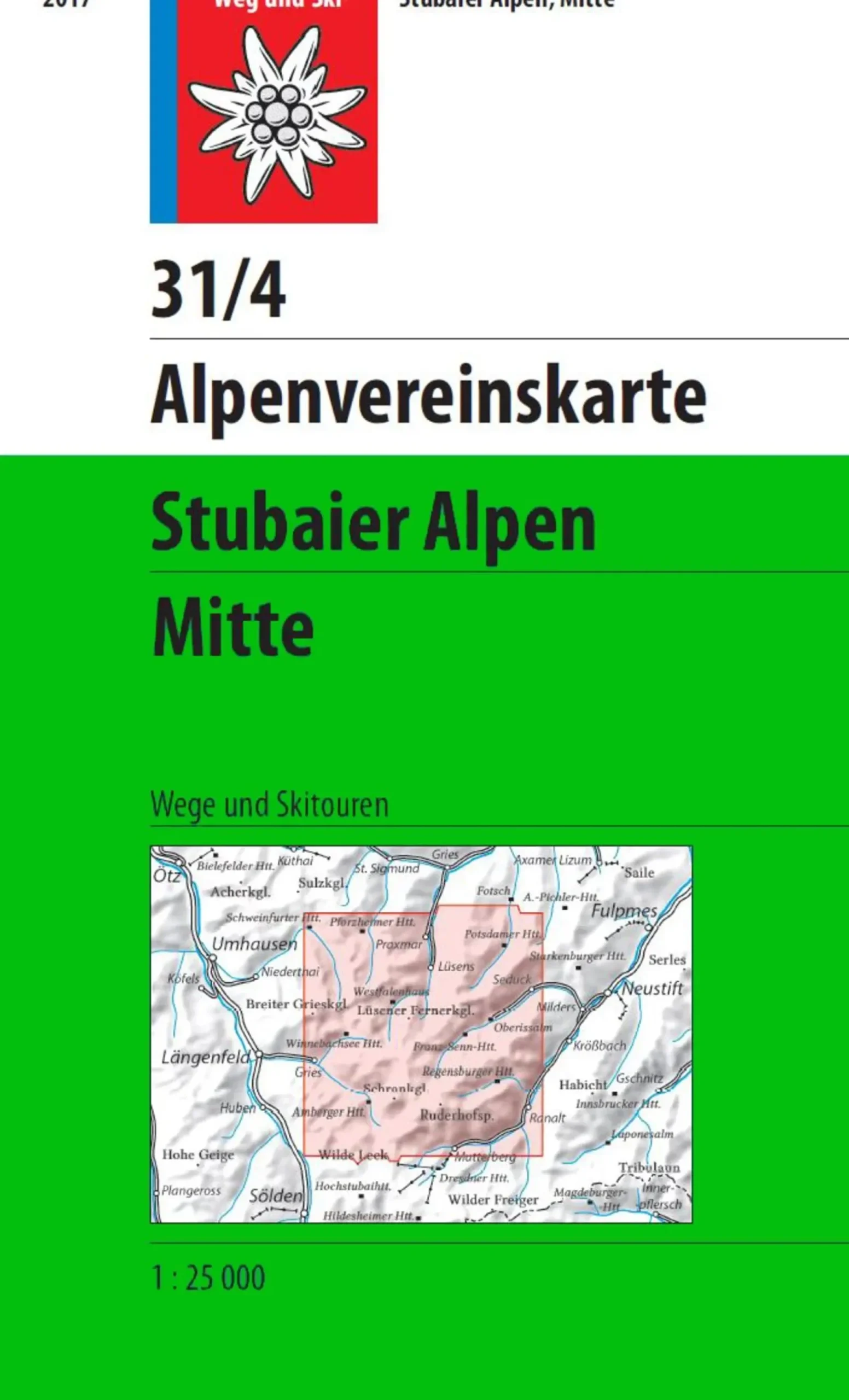 AV-Karte 31/4 - Stubaier Alpen Mitte
