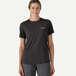 Capilene Cool Merino Blend Graphic Shirt Woman - Black