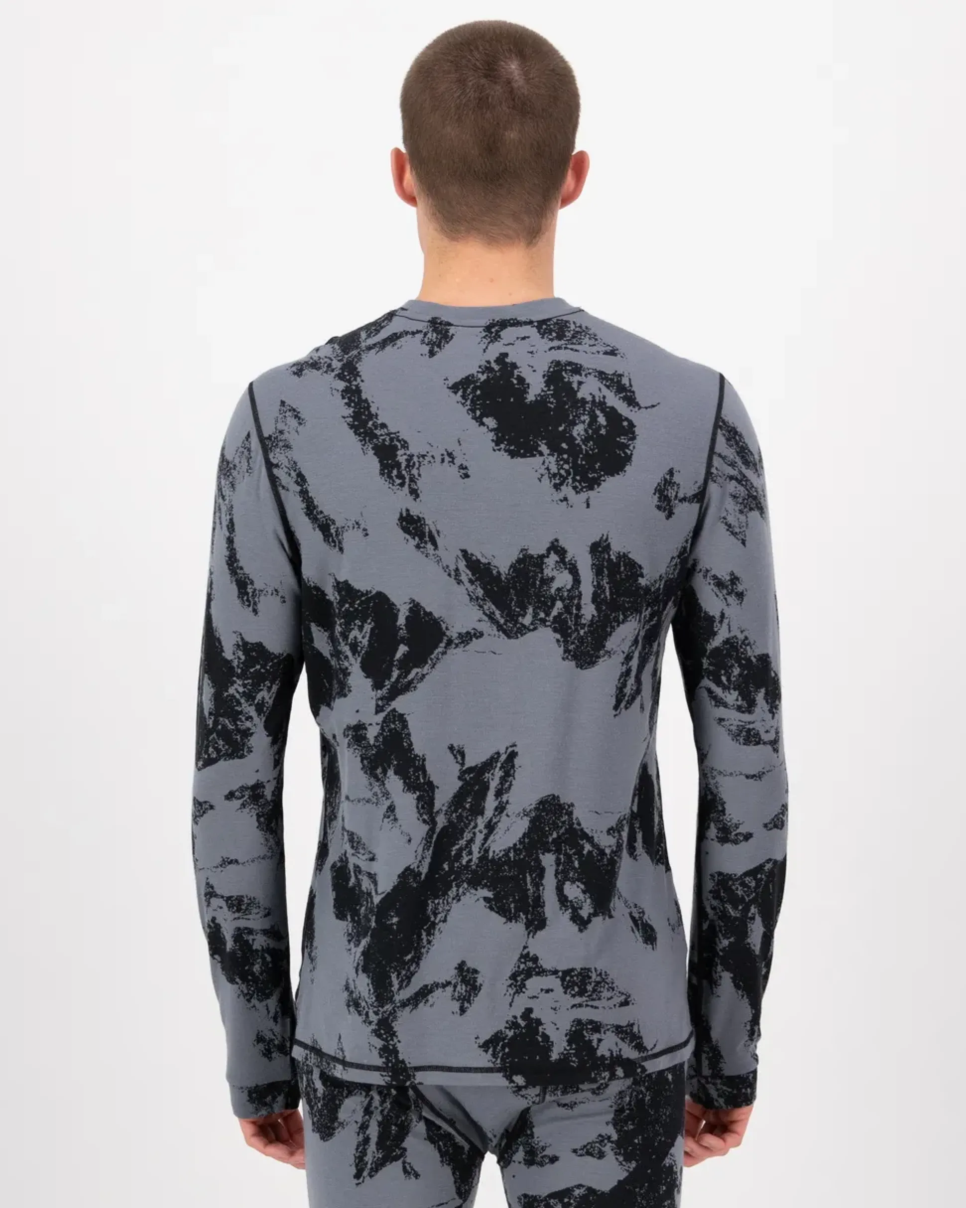 Cascade Merino LS Mountain Pixel Grey