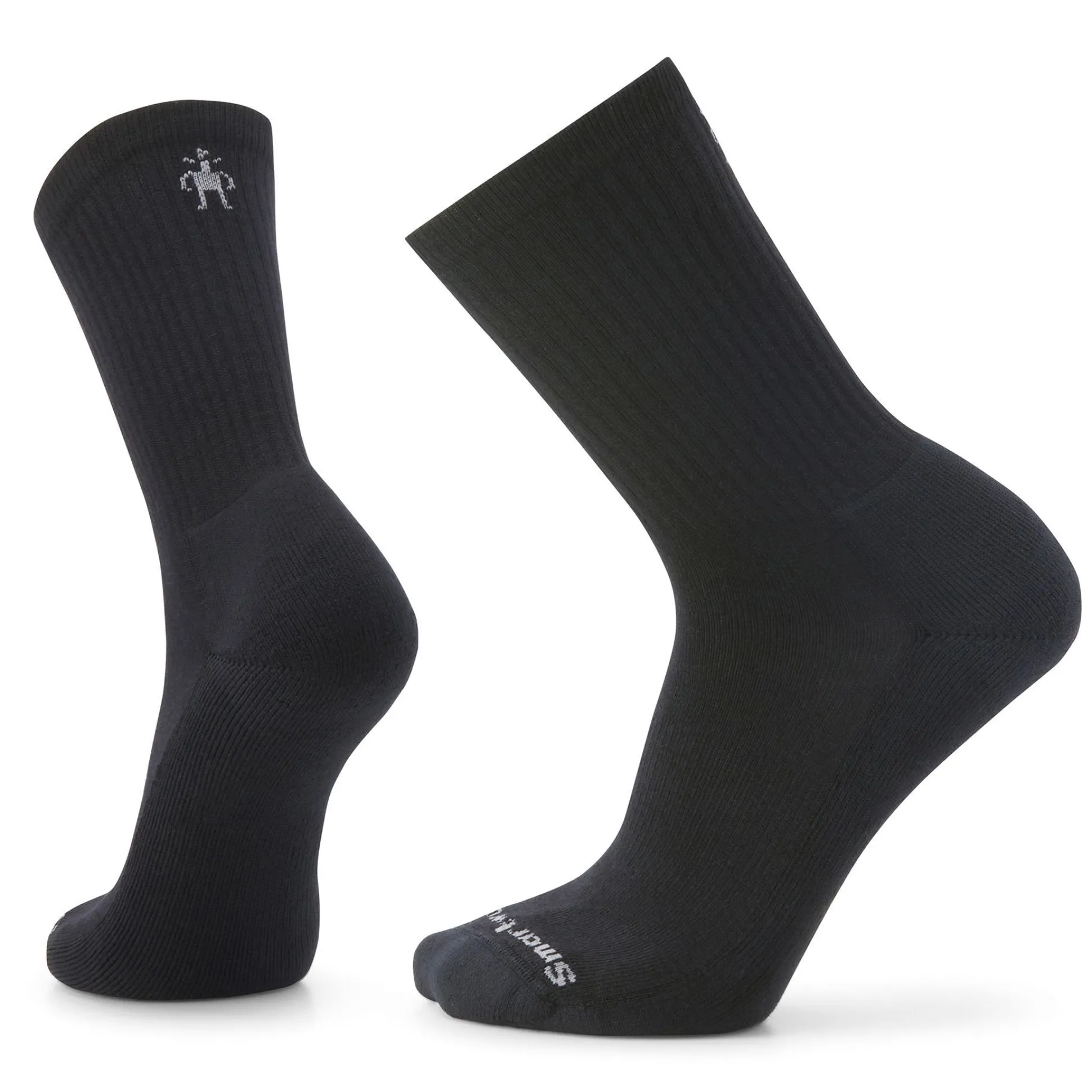 Everyday Solid Rib Crew Socks - Black