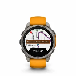 Fenix 8 47mm AMOLED Sapphire Graphit/Titanium - Armband Orange