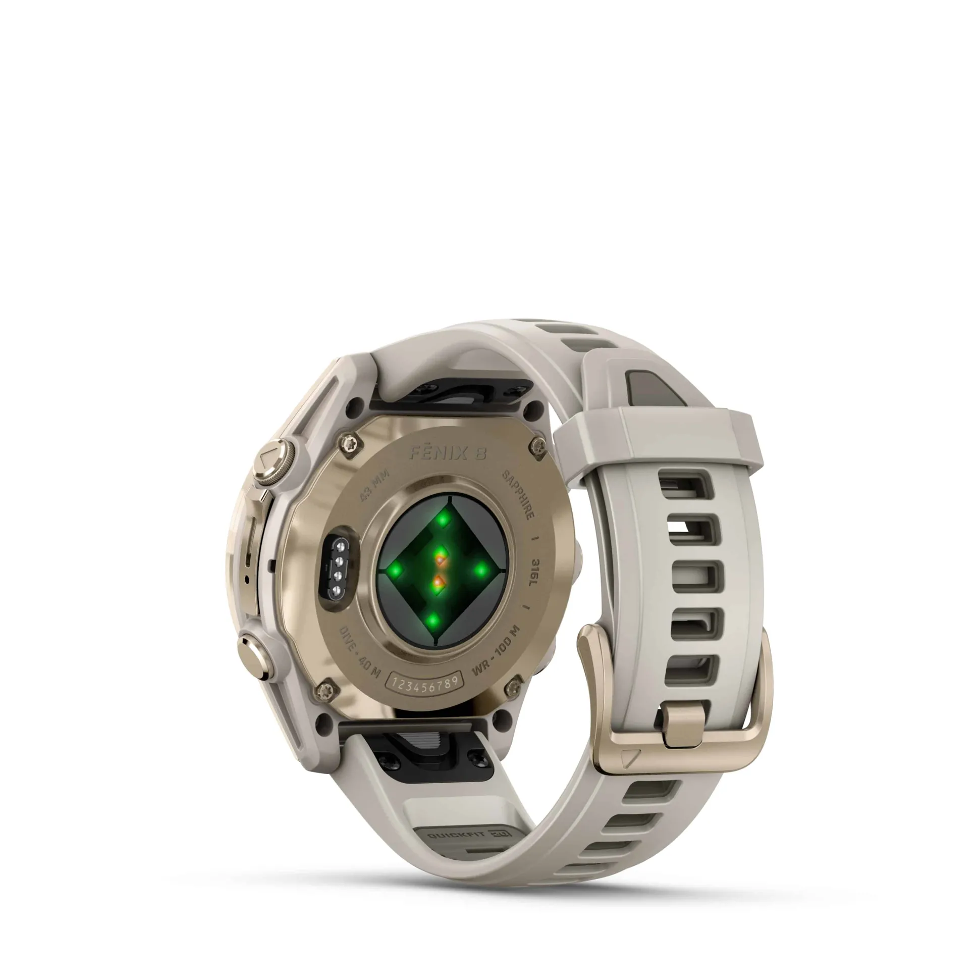 Fenix 8 43mm AMOLED Sapphire Nebelgrau/Softgold - Armband Nebelgrau