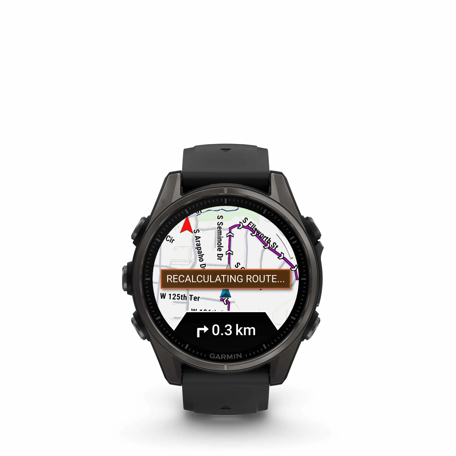 Fenix 8 43mm AMOLED Sapphire Schwarz/Carbongrau - Armband Schwarz