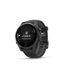 Fenix 8 43mm AMOLED Sapphire Schwarz/Carbongrau - Armband Schwarz
