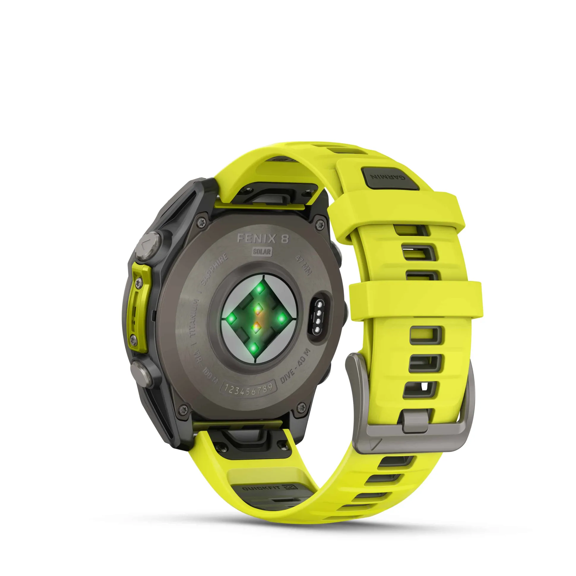 Fenix 8 47mm SOLAR Sapphire Graphit/Titanium - Armband Yellow