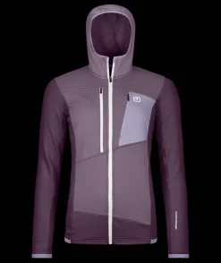 Fleece Grid Hoody W Dark Wild Berry
