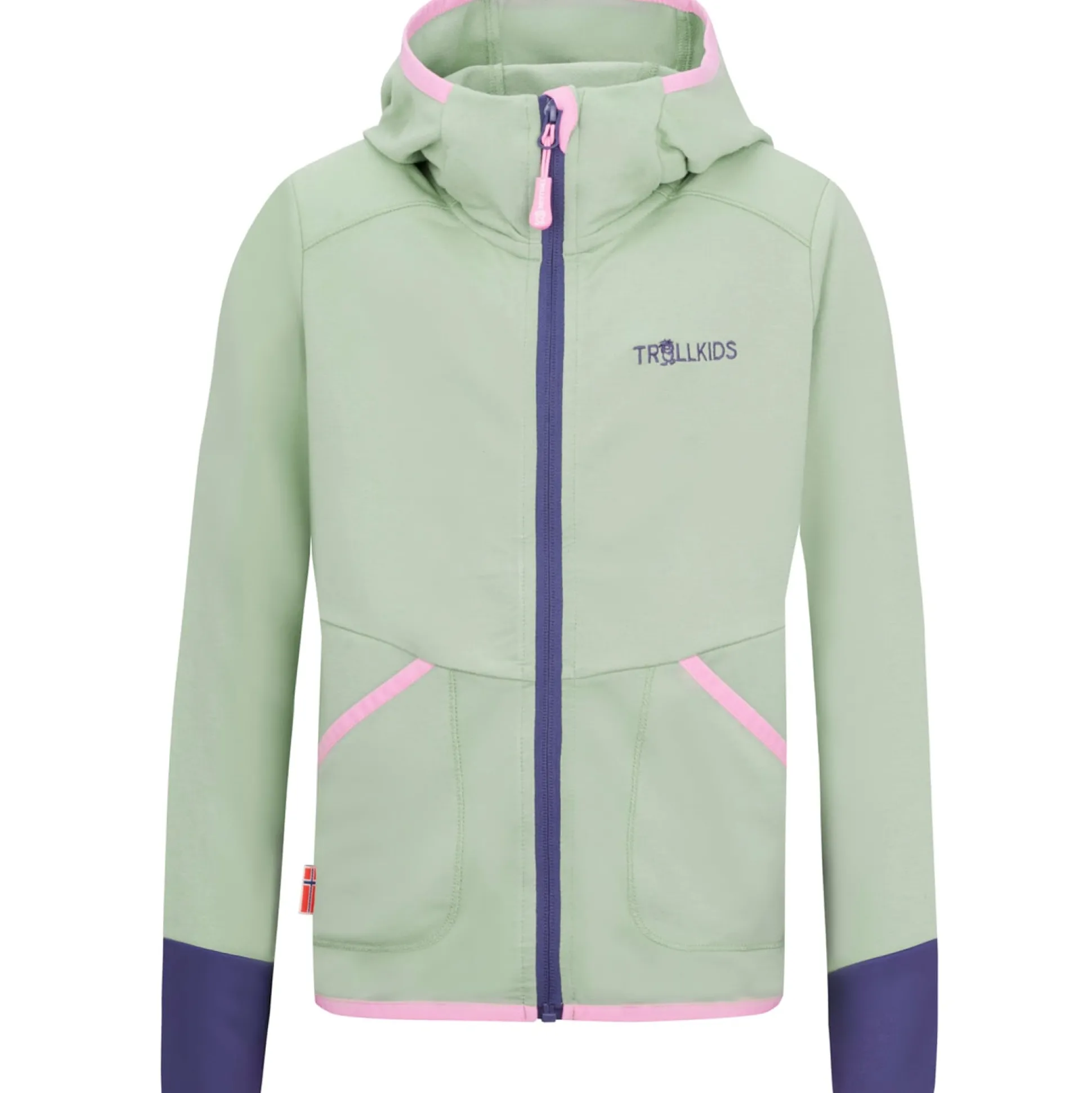 Girls Sandefjord Jacket Green/Wild Rose