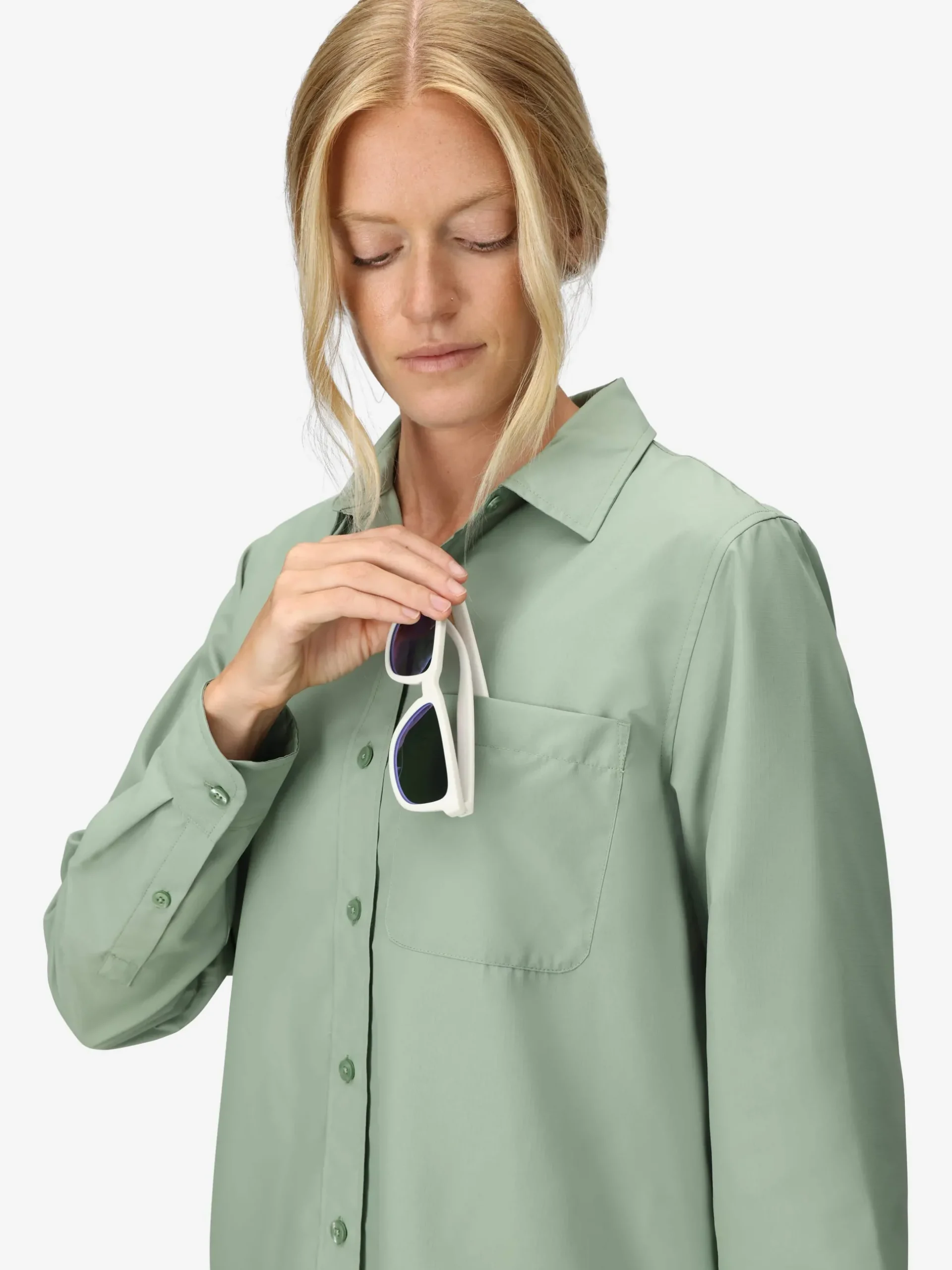 Hemd Airexchange Solarshield - W Agate Green