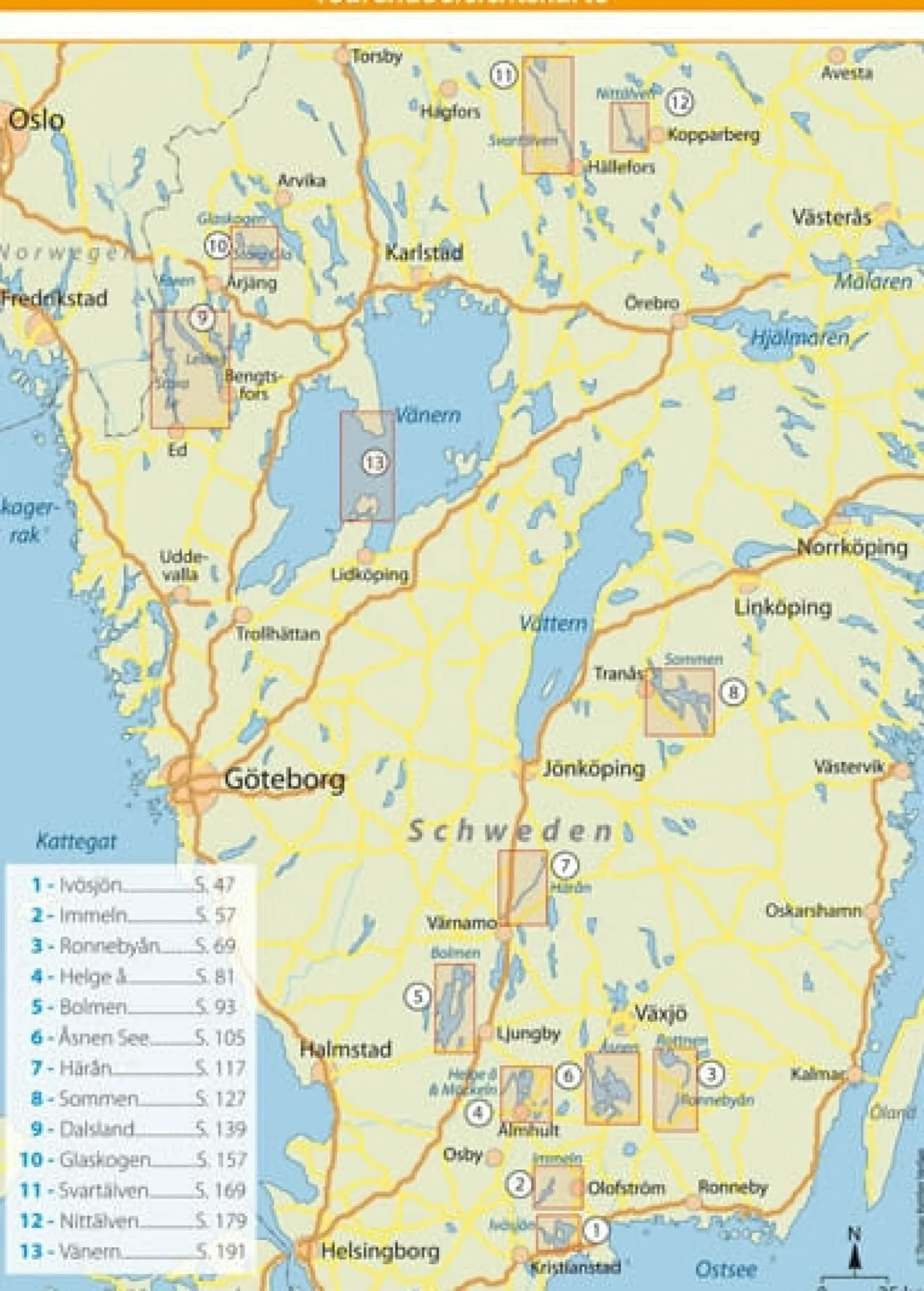 Kanu Kompass Südschweden 2018