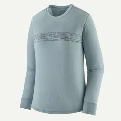 Long-Sleeved Capilene Cool Merino Blend Graphic Shirt Woman - Thermal Blue