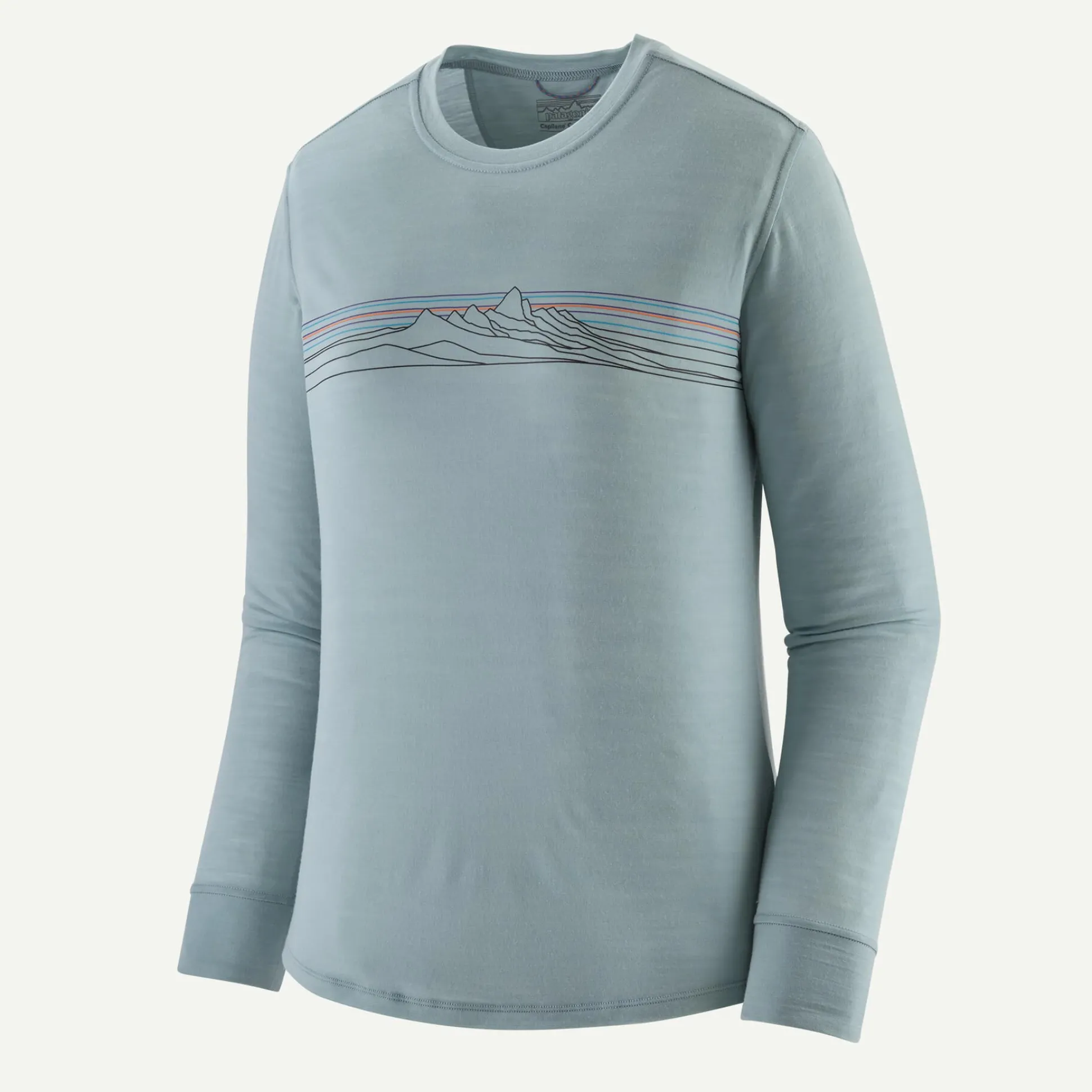 Long-Sleeved Capilene Cool Merino Blend Graphic Shirt Woman - Thermal Blue