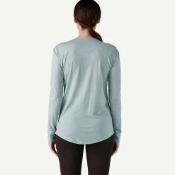 Long-Sleeved Capilene Cool Merino Blend Graphic Shirt Woman - Thermal Blue