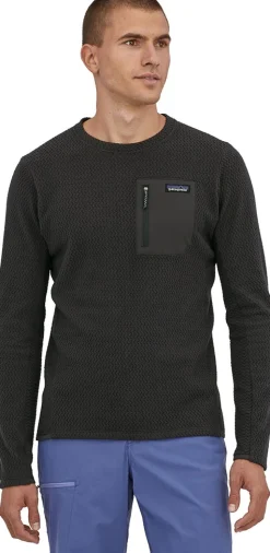 Man's R1 Air Fleece Crew - black