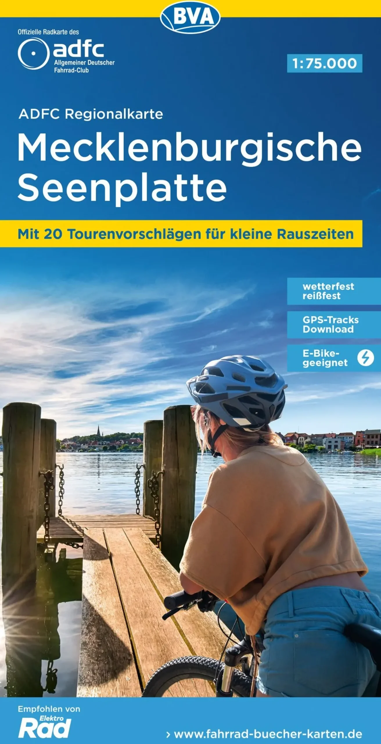 Mecklenburgische Seenplatte Fahrradkarte , Auflage 2020