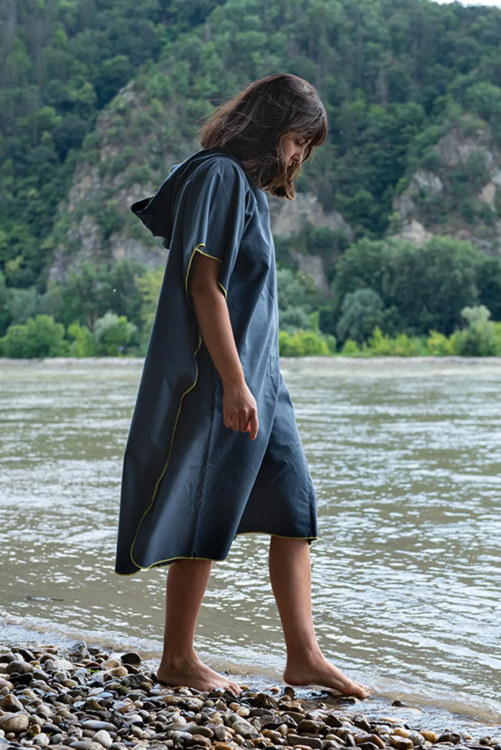 Microfiber Towel Poncho Ul Anchor Grey