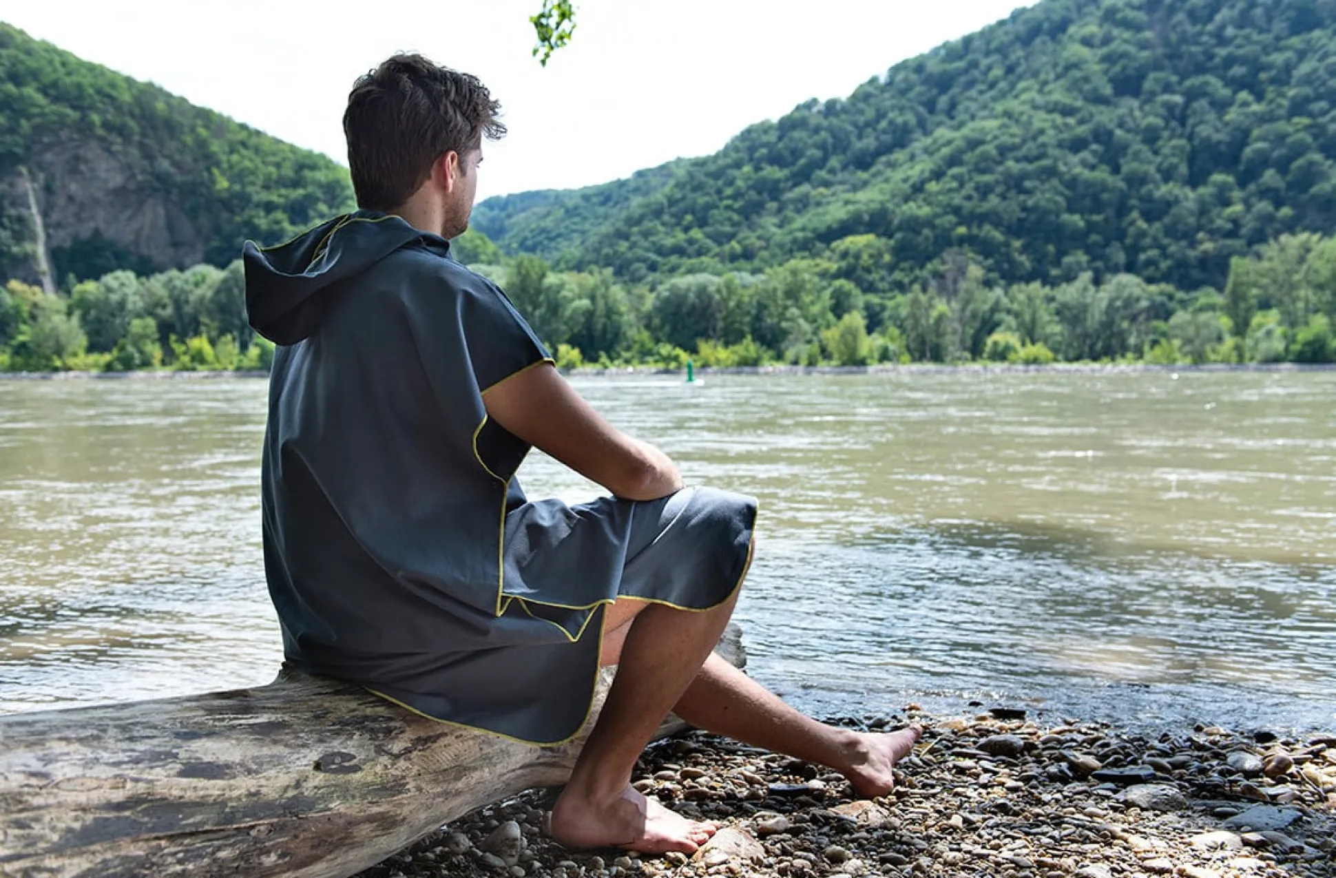 Microfiber Towel Poncho Ul Anchor Grey