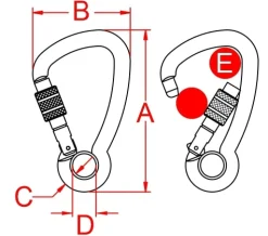 Multiuse KL Karabiner Straight Gate Cyan