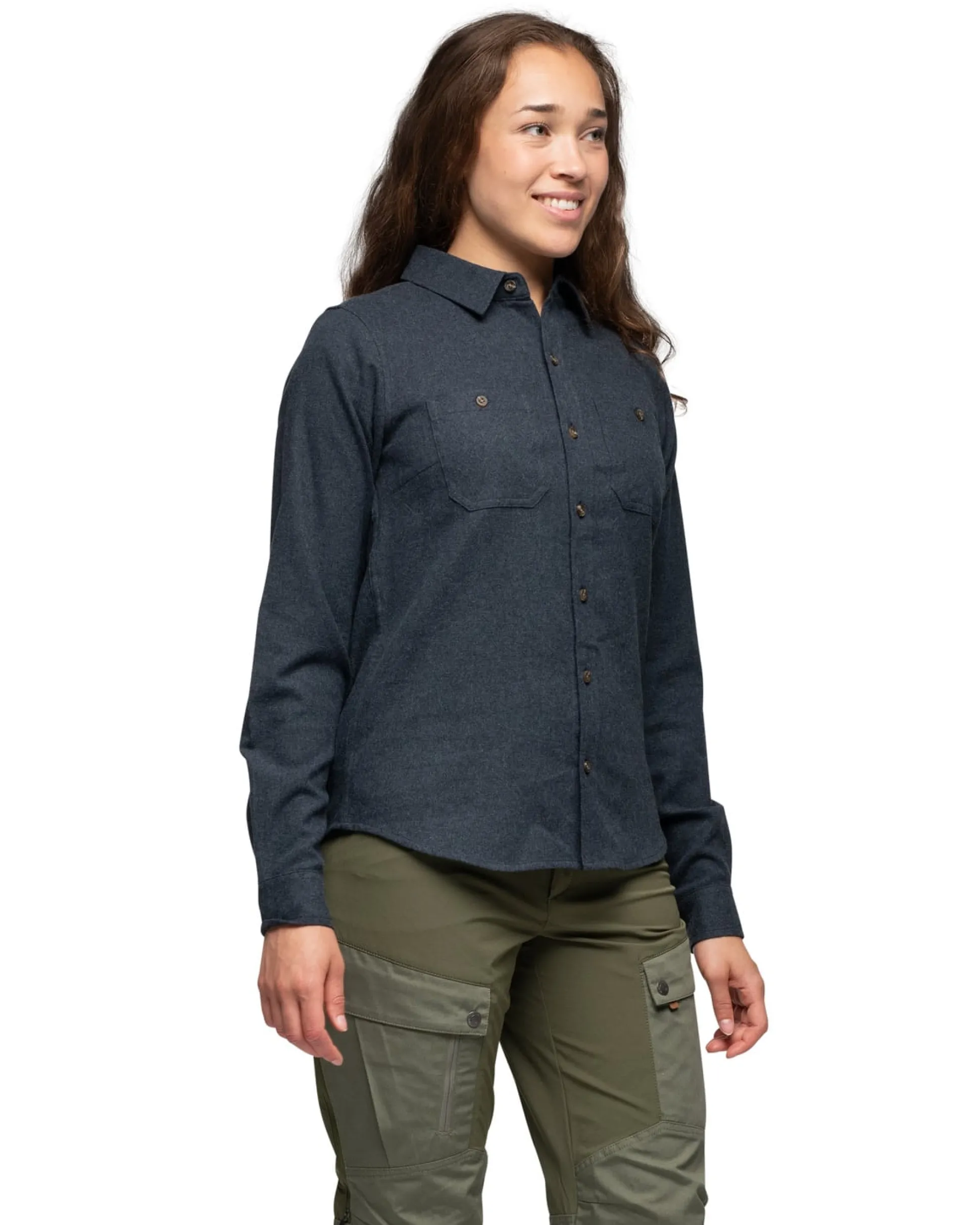 Nordmarka Flannel Shirt W Navy Blue