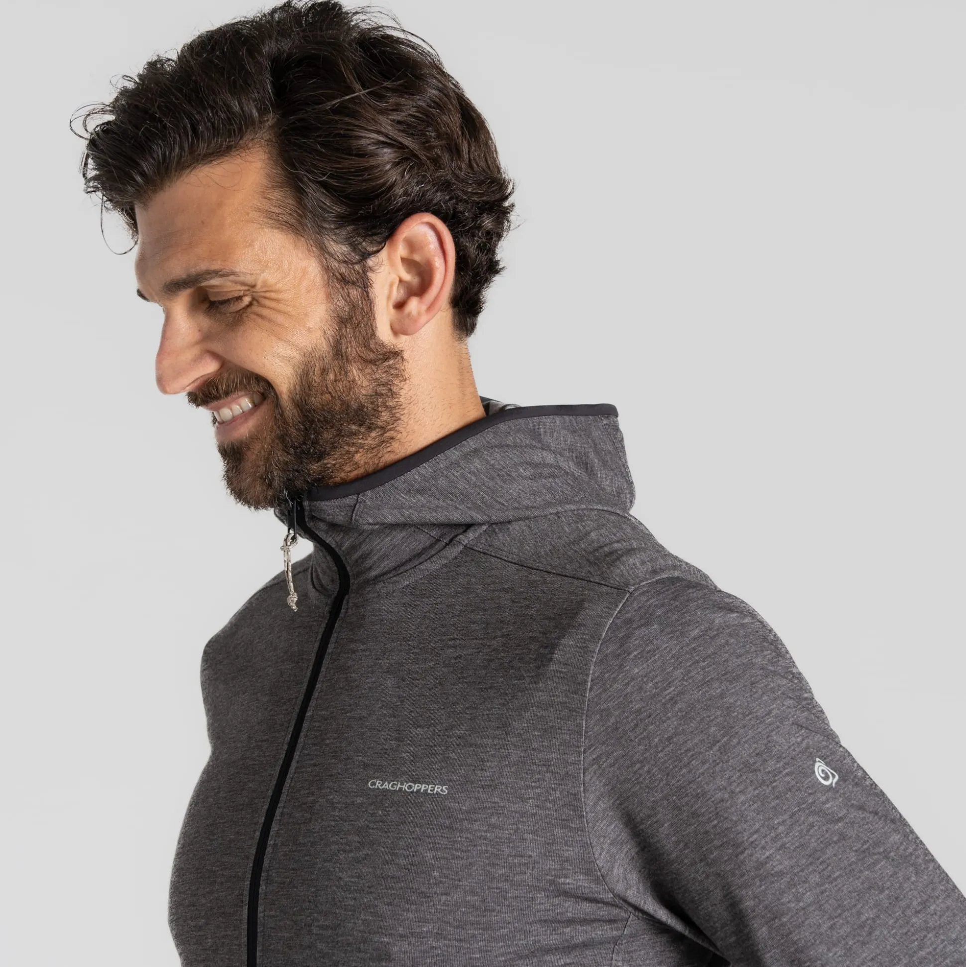 Nosilife Deft Hooded Jacket-Black Pepper Marl