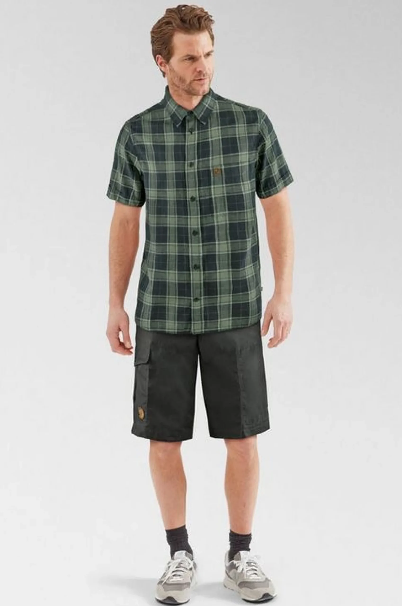 Ovik Travel Shirt SS DK Navy/Pat.Green