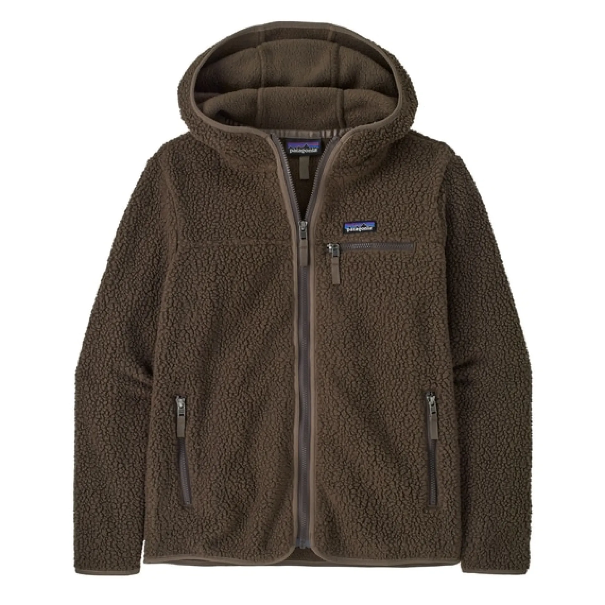 Retro Pile Hoody W Otter Brown