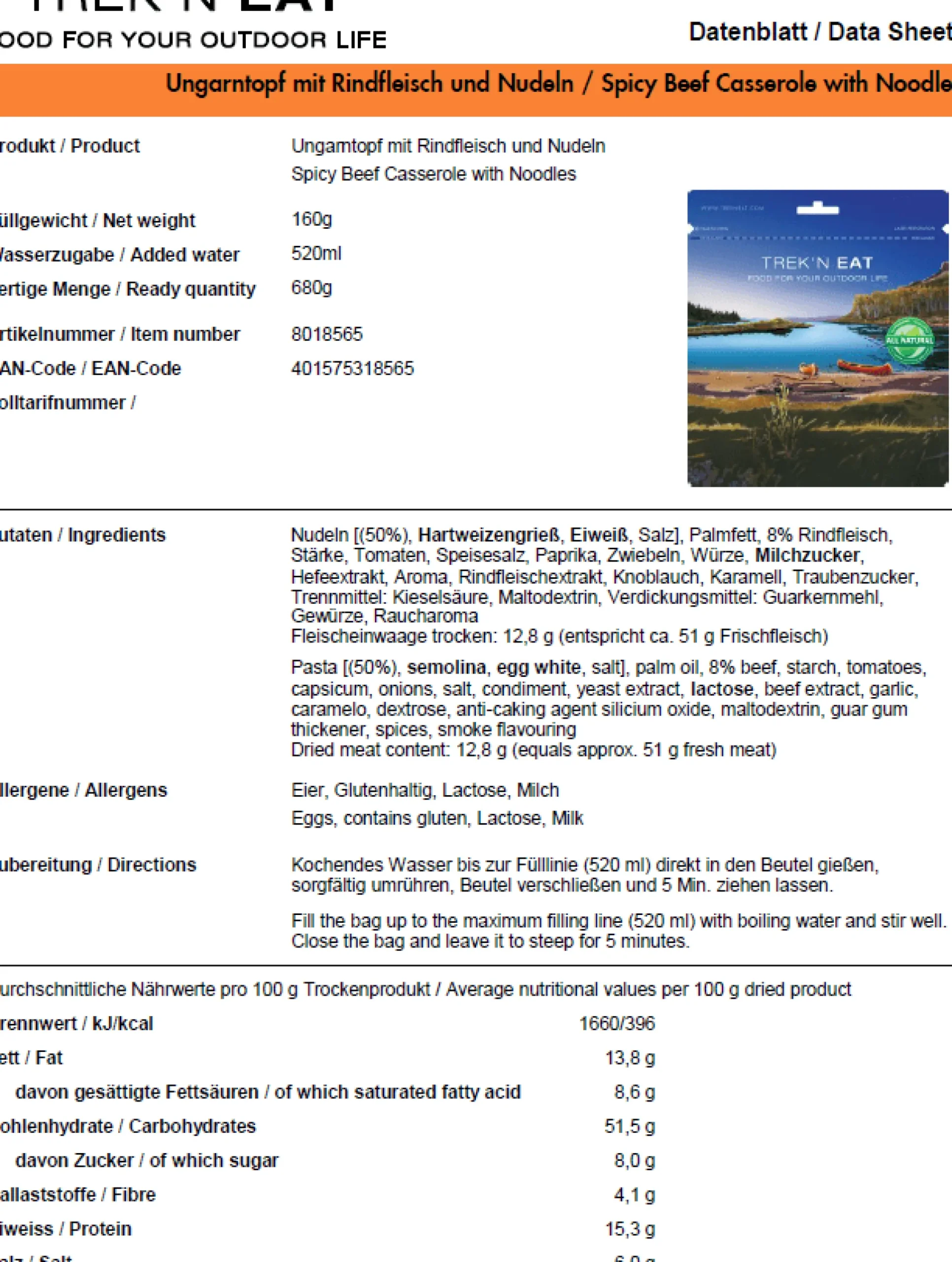 Ungarntopf mit Rind und Nudeln