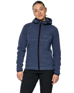 Vaagaa Merino Terry Midlayer Hoodie W Granite Blue