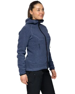 Vaagaa Merino Terry Midlayer Hoodie W Granite Blue