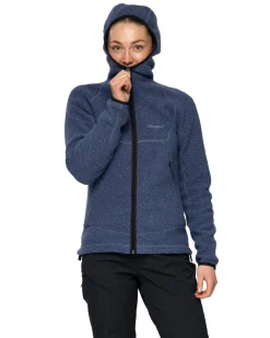 Vaagaa Merino Terry Midlayer Hoodie W Granite Blue