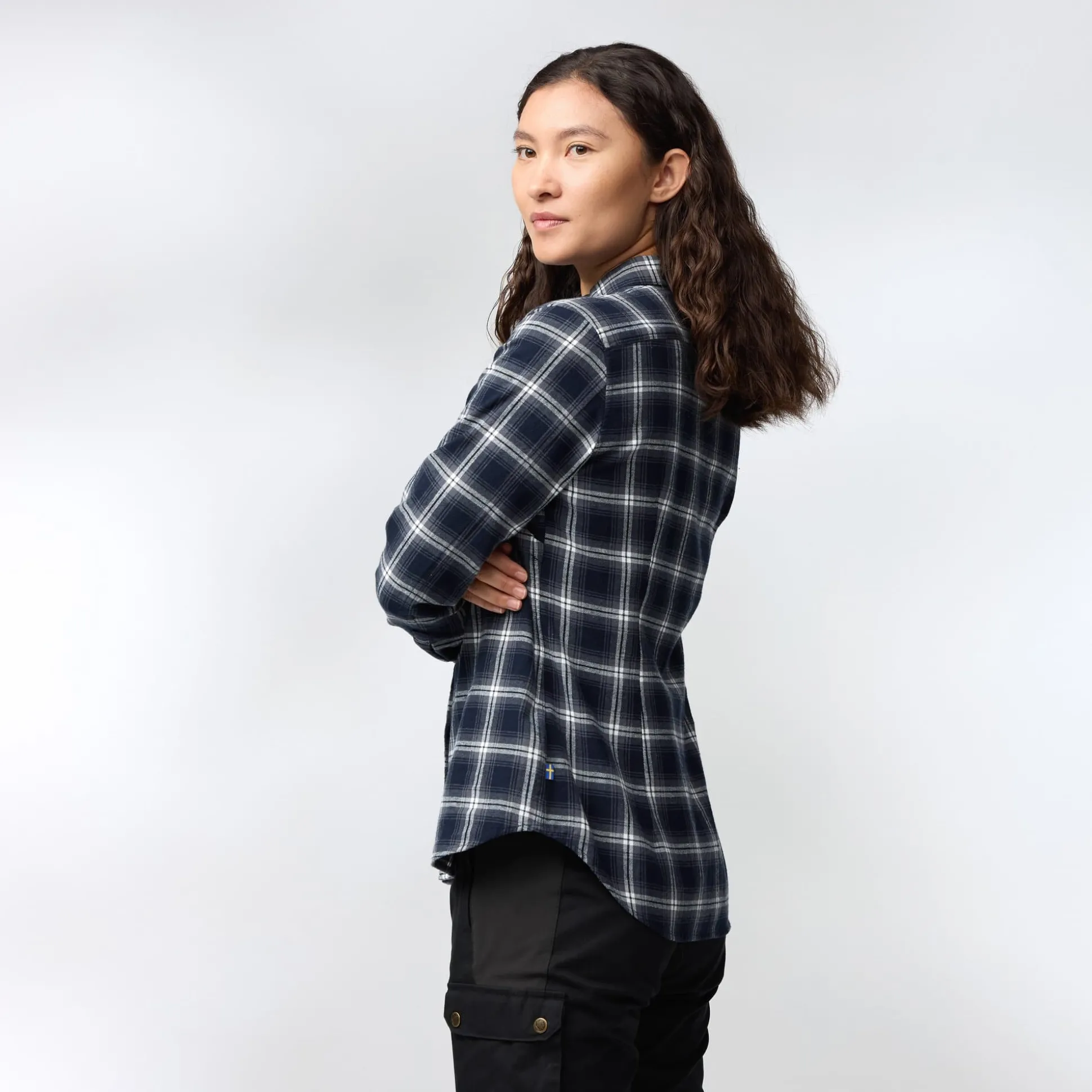 Övik Flannel Shirt W Dark Navy