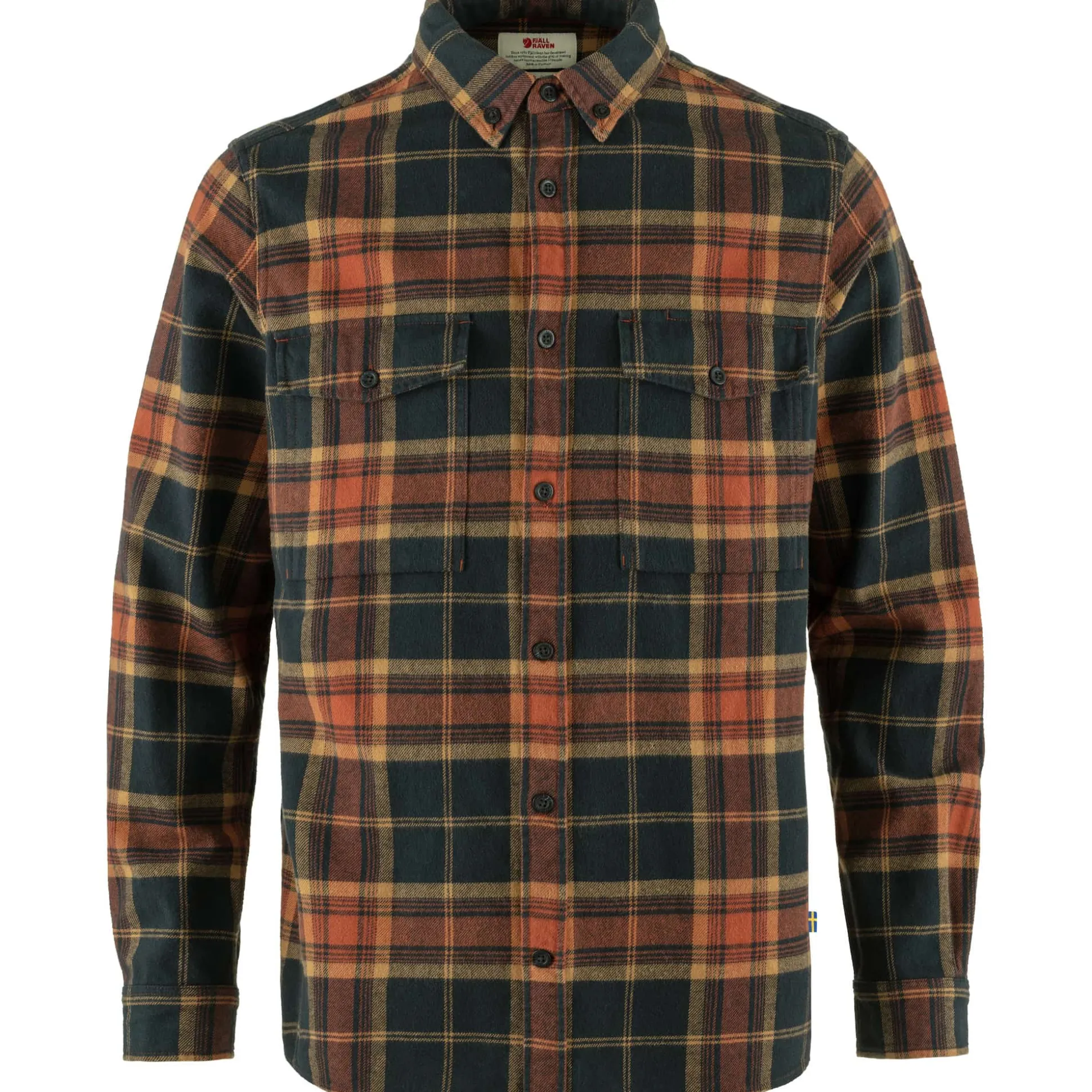 Övik Twill Shirt Autumn Leaf/Dark Navy