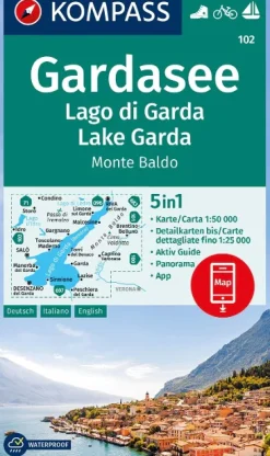 Wanderkarte 102 - Gardasee, Lago di Garda, Lake Garda, Monte Baldo