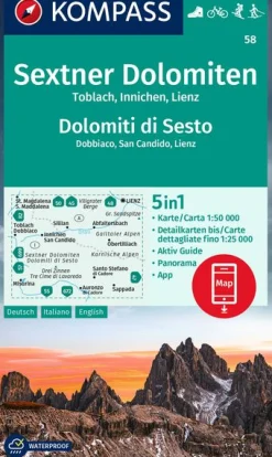 Wanderkarte 58 Sextner Dolomiten
