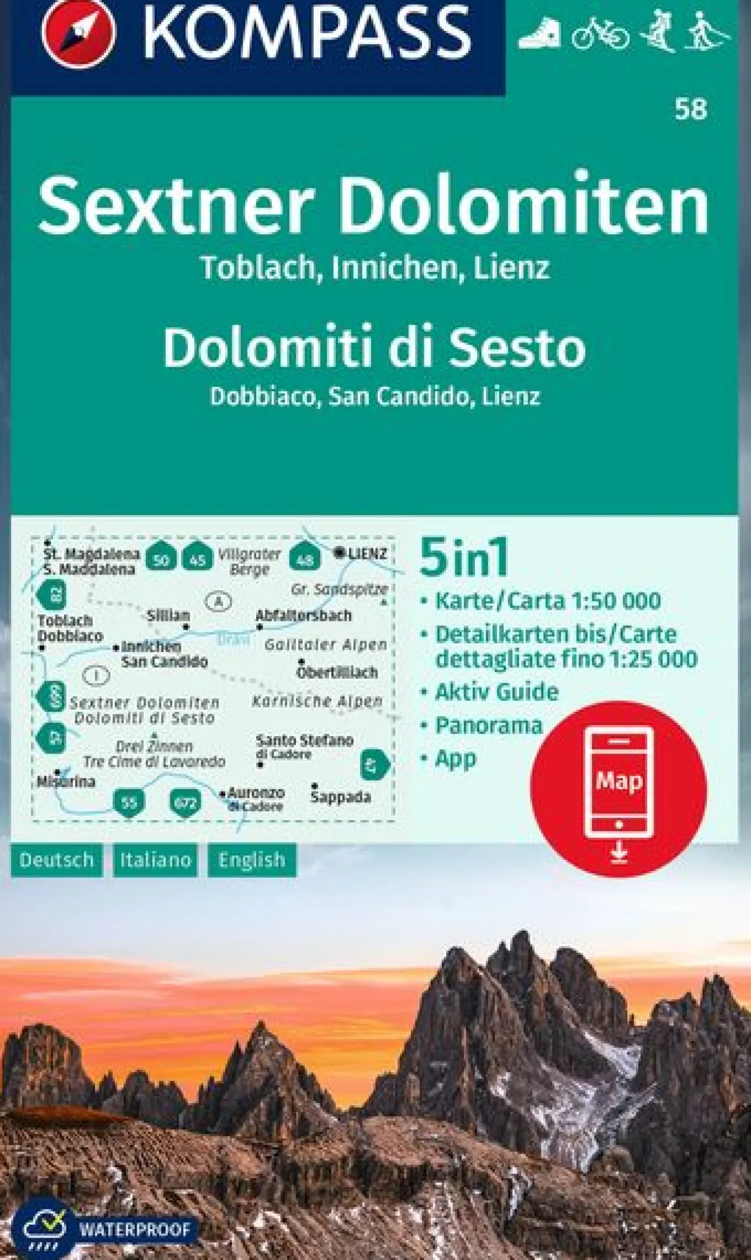 Wanderkarte 58 Sextner Dolomiten