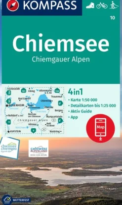 Wanderkarte Chiemsee, Chiemgauer Alpen