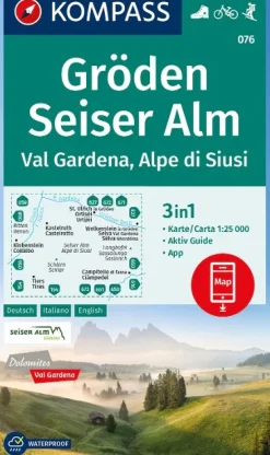 Wanderkarte Gröden, Seiser Alm, Val Gardena, Alpe di Siusi