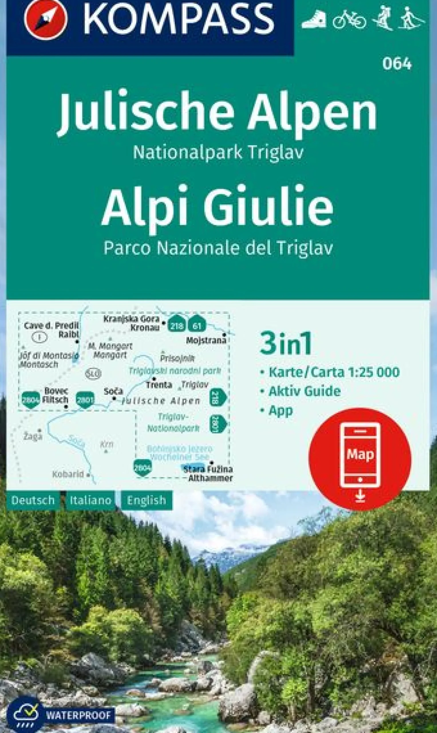 Wanderkarte Julische Alpen, Nationalpark Triglav