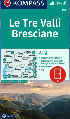 Wanderkarte Le Tre Valli Bresciane