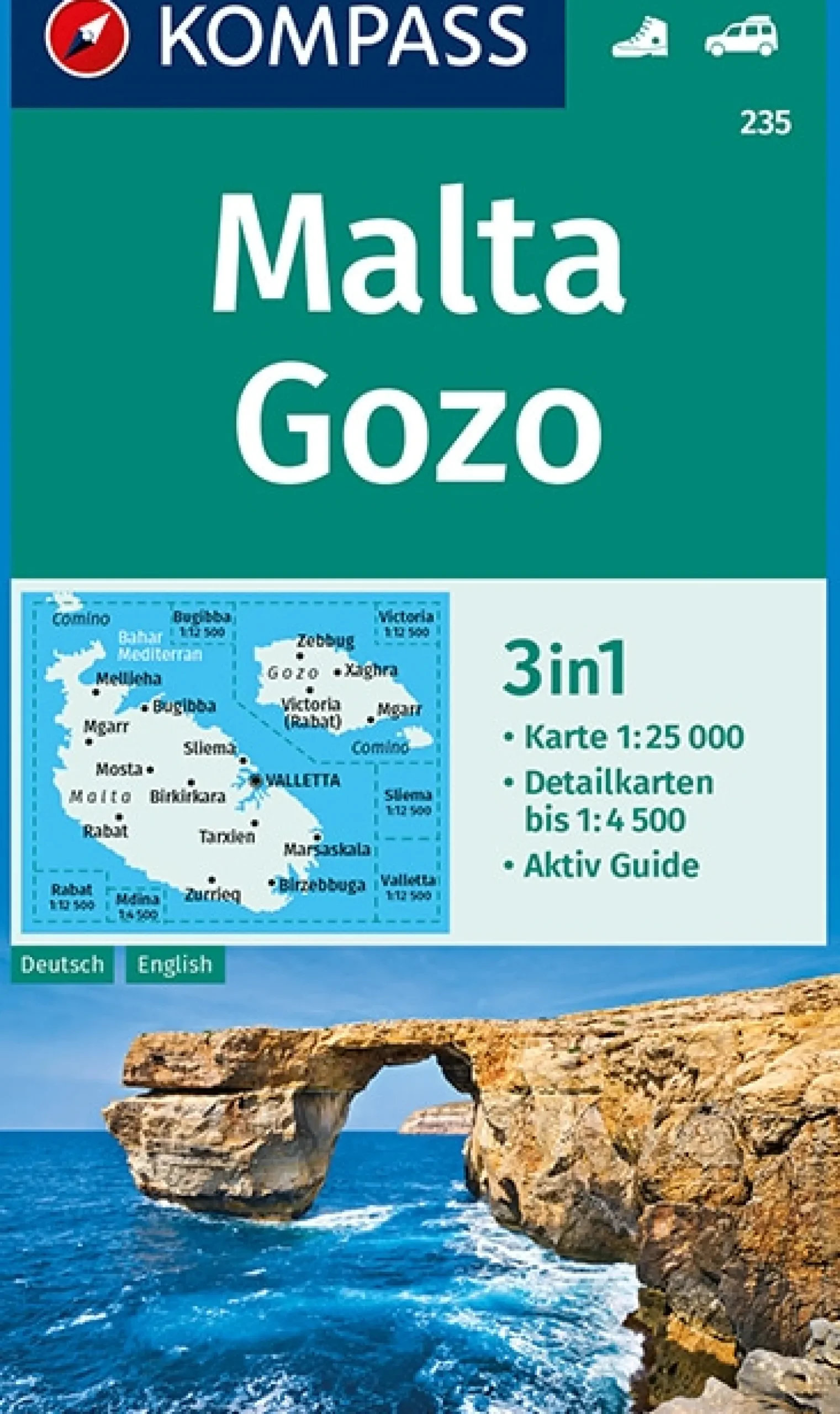 Wanderkarte Malta, Gozo