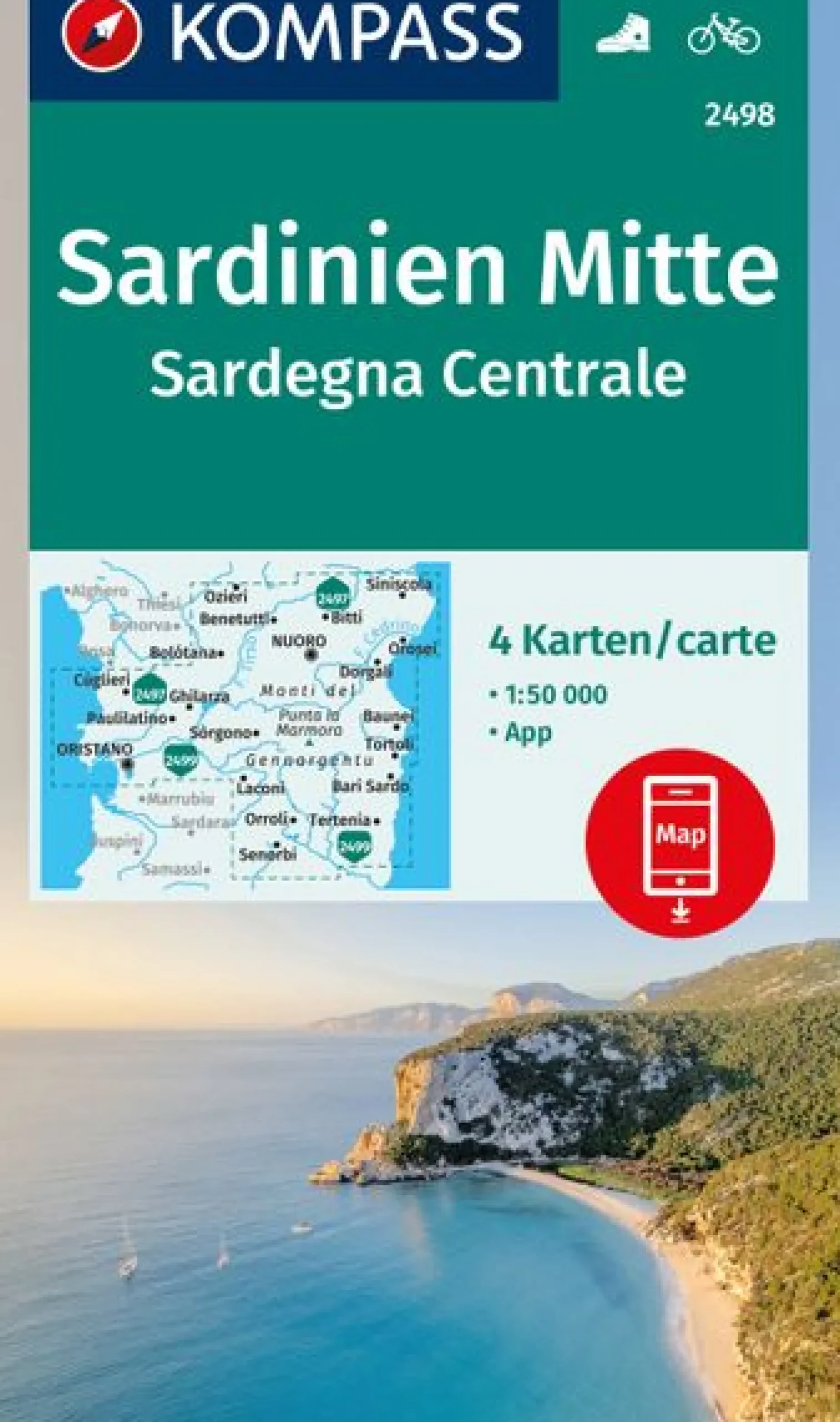Wanderkarte Sardinien Mitte