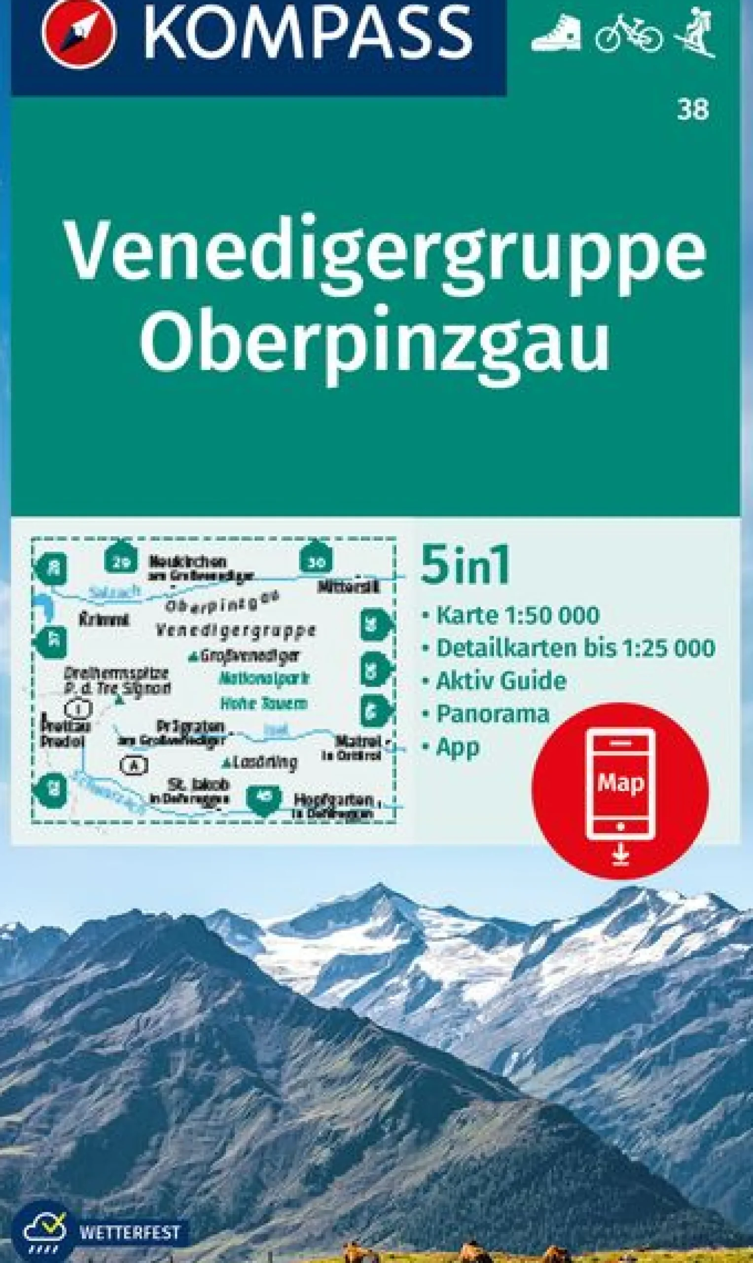 Wanderkarte Venedigergruppe, Oberpinzgau