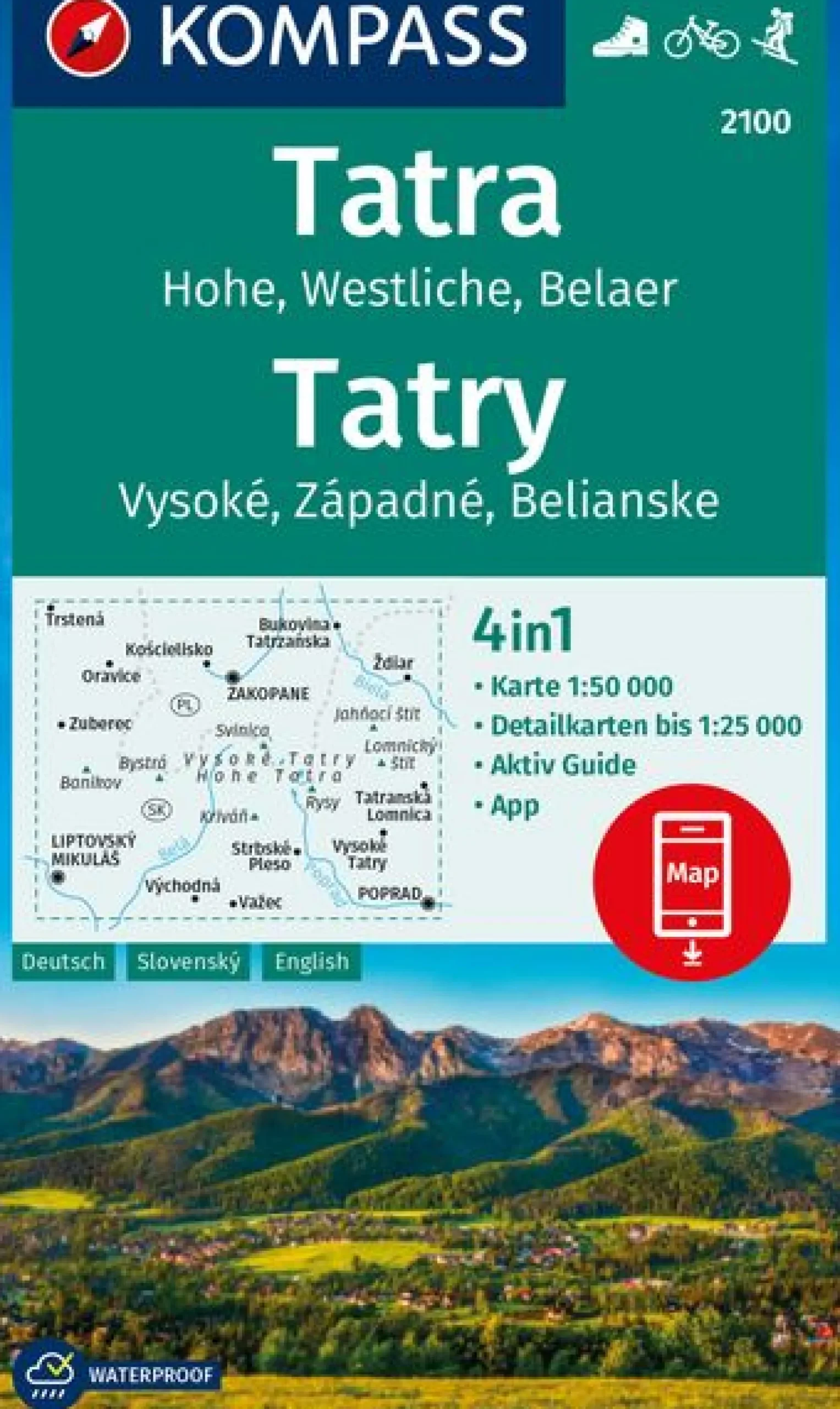 Wanderkarte Westliche Hohe Tatra