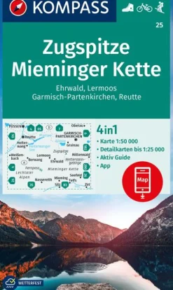 Wanderkarte Zugspitze, Mieminger Kette