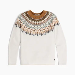 Westlands Fairisle Crew W Chalk Heather